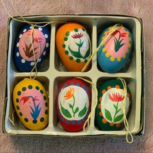 Easter Egg tree vintage hand painted ornaments - 6